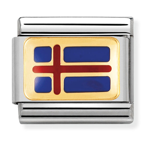 Europe Flag - Iceland Gold Charm