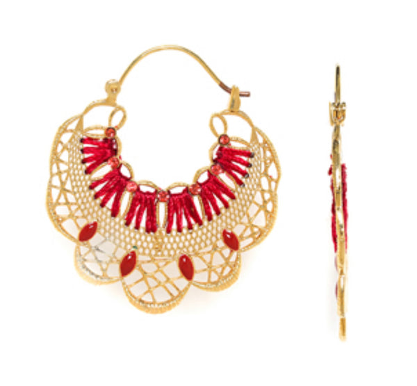 APPOLINE Creoles Cherry Earrings