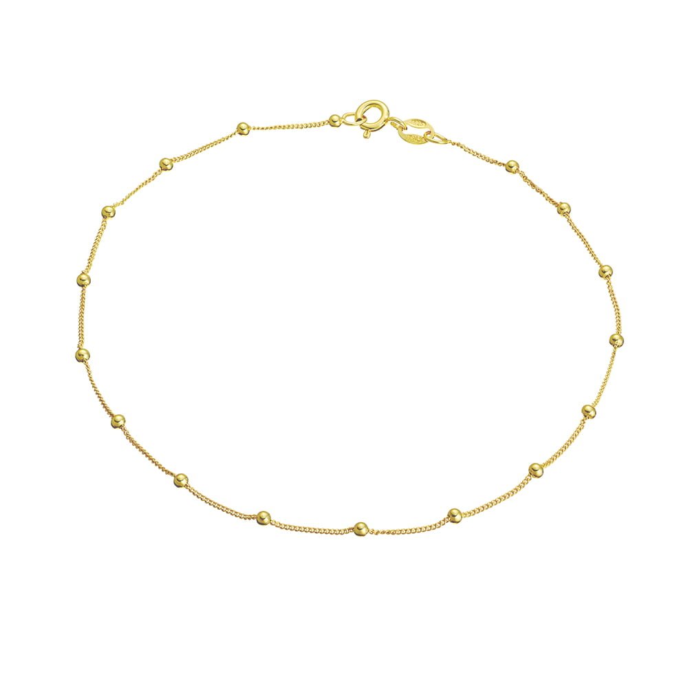 SS 1mm Curb Satellite Chain w/ 2mm Ball Anklet