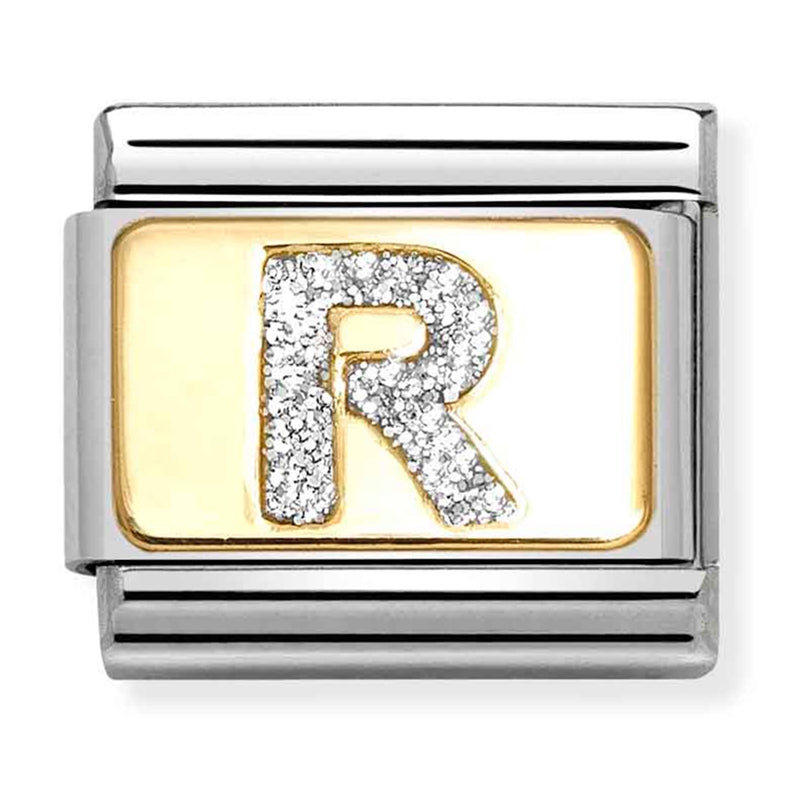 Glitter Gold - Letter R Charm