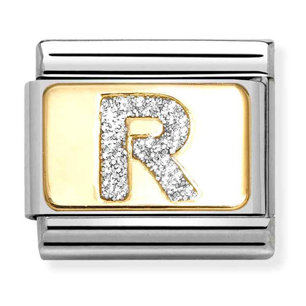 Glitter Gold - Letter R Charm