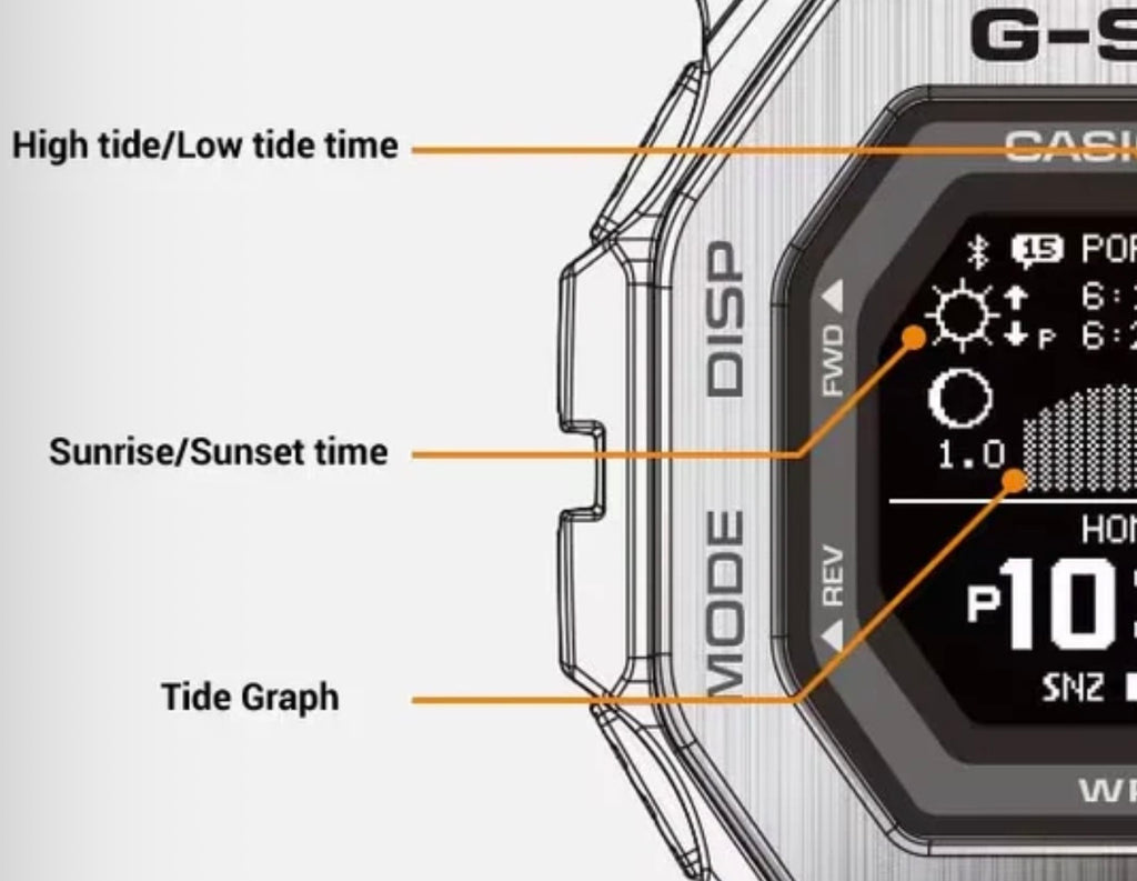 G Shock G-Lide Digital Moblie Link Black Resin Band Watch
