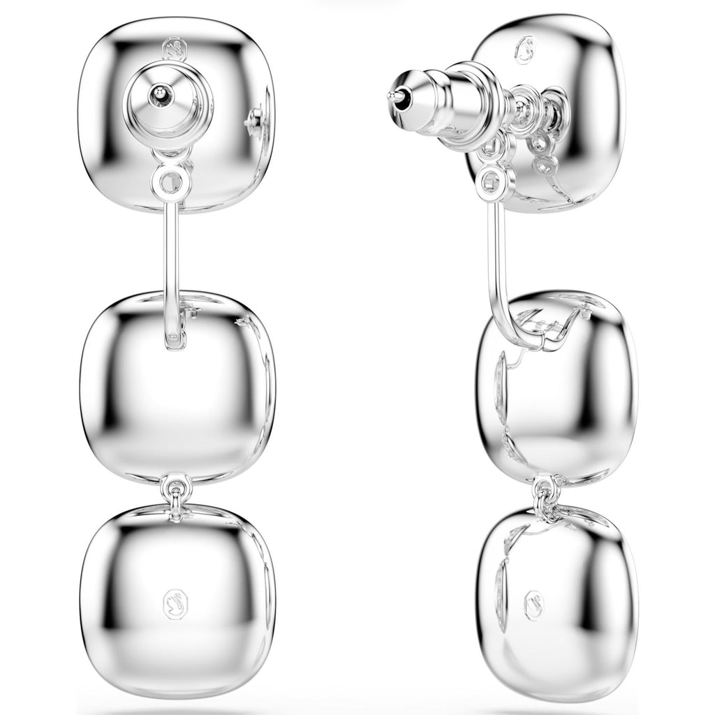 Una Angelic: White Cushion Cut Crystal Silver Earrings