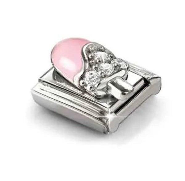 Food & Drinks - Pink Ice Lolly with CZ Silver Charm
