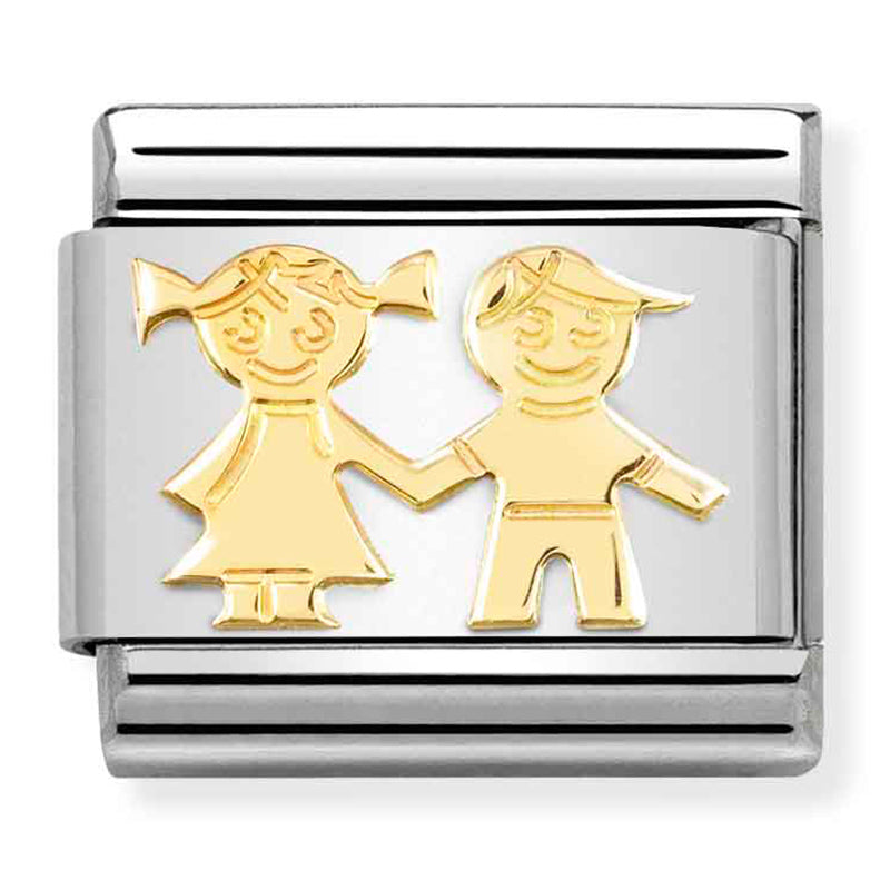 Family - Sister & Brother Gold Charm
