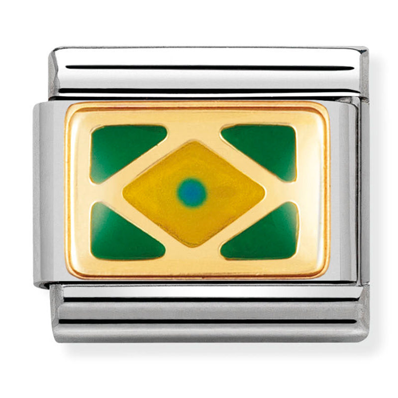 America Flag -  Brazil Gold Charm