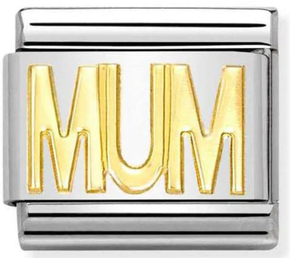 Family - Mum Writing Gold Charm