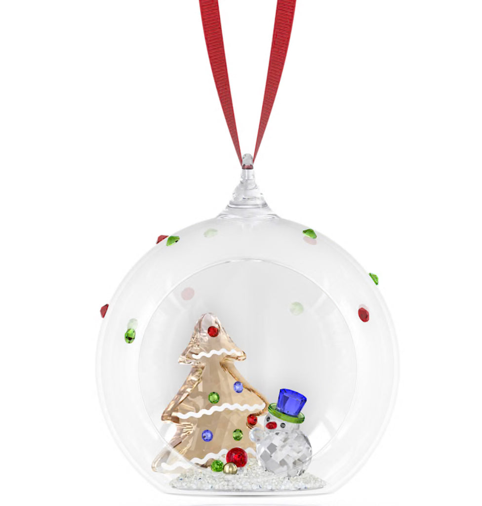 Holiday Cheers: Tree and Snowman Ball Ornament