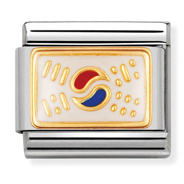 Asia Flag - South Korea Gold Charm