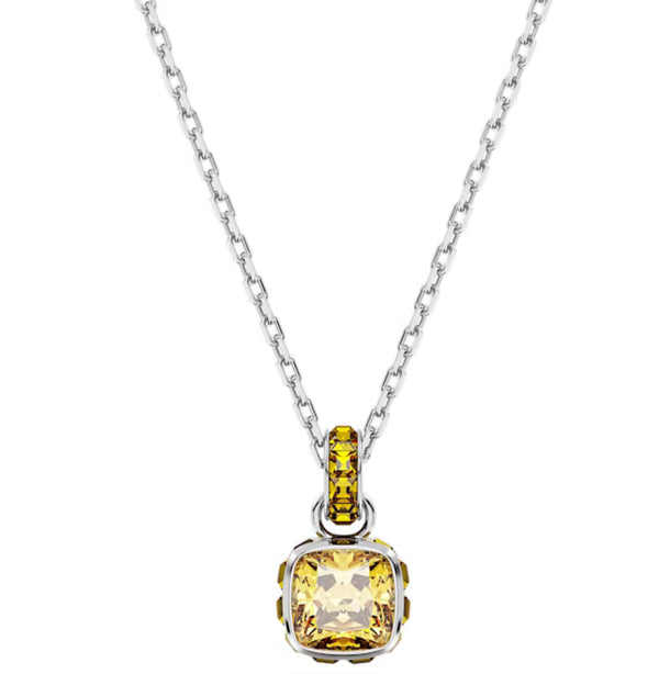 Birthstone: November Yellow Square Necklace & Earring