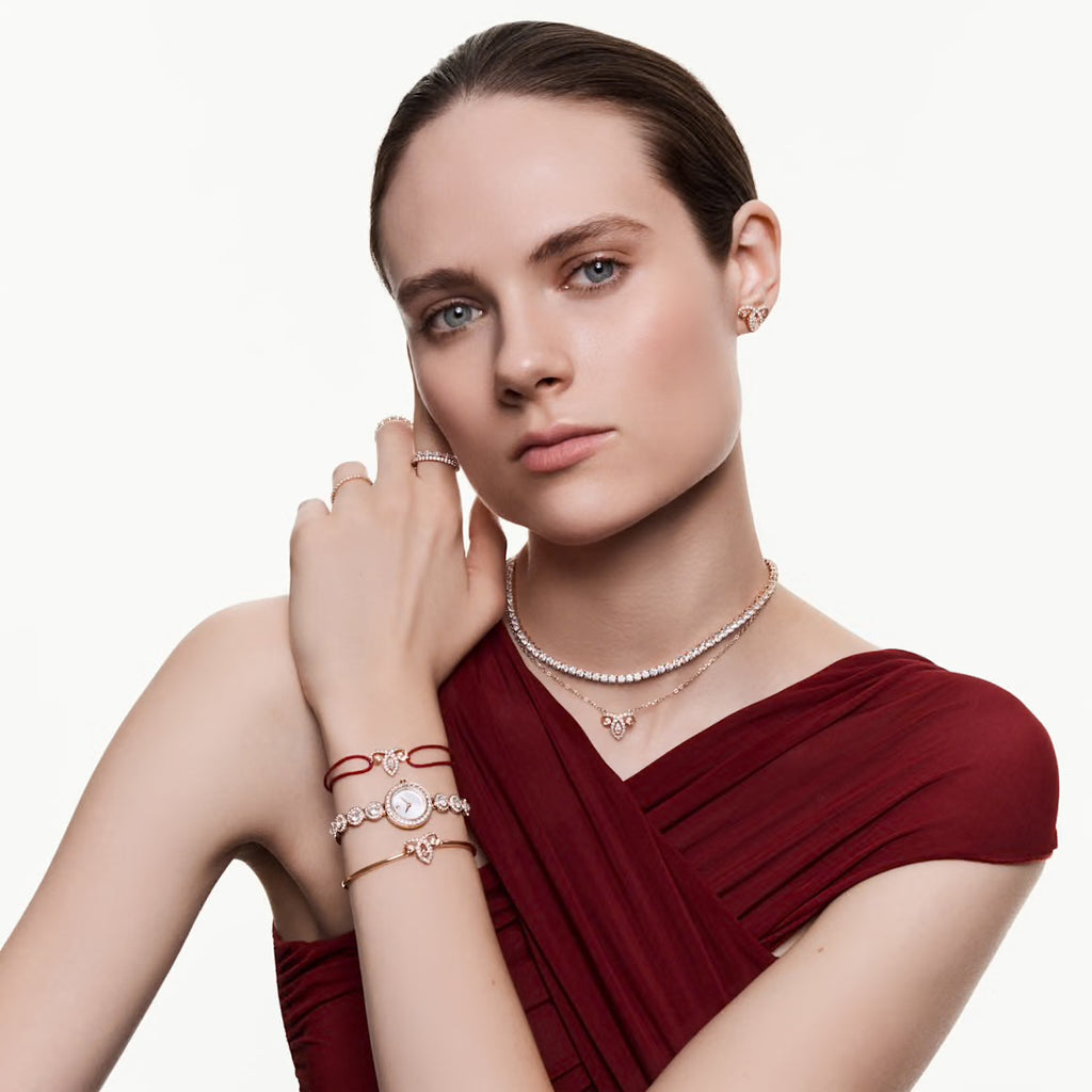 Una Angelic: Crystal Bracelet Crystal Tone RoseGold Watch