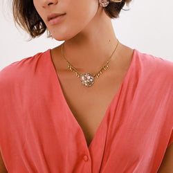 LEONA Round Disc + Dangles Necklace