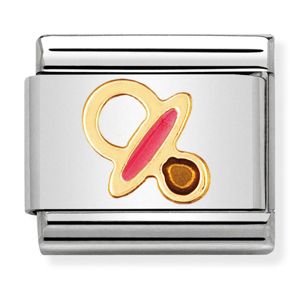 Baby - Pink Pacifier Gold Charm