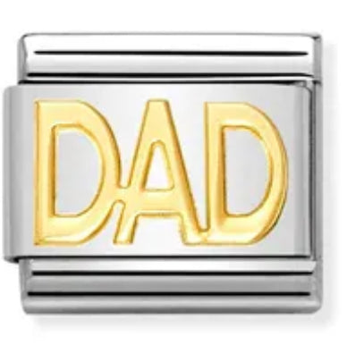 Family - Dad Writing Gold Charm