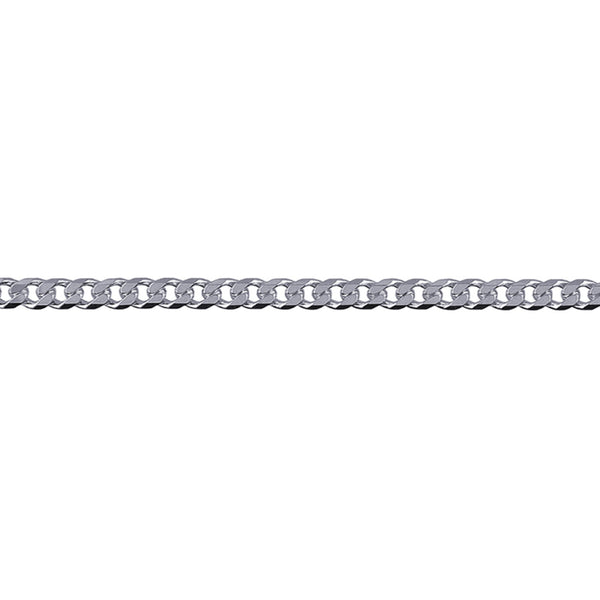 S/S Bevelled Curb Diamond Cut Bracelet