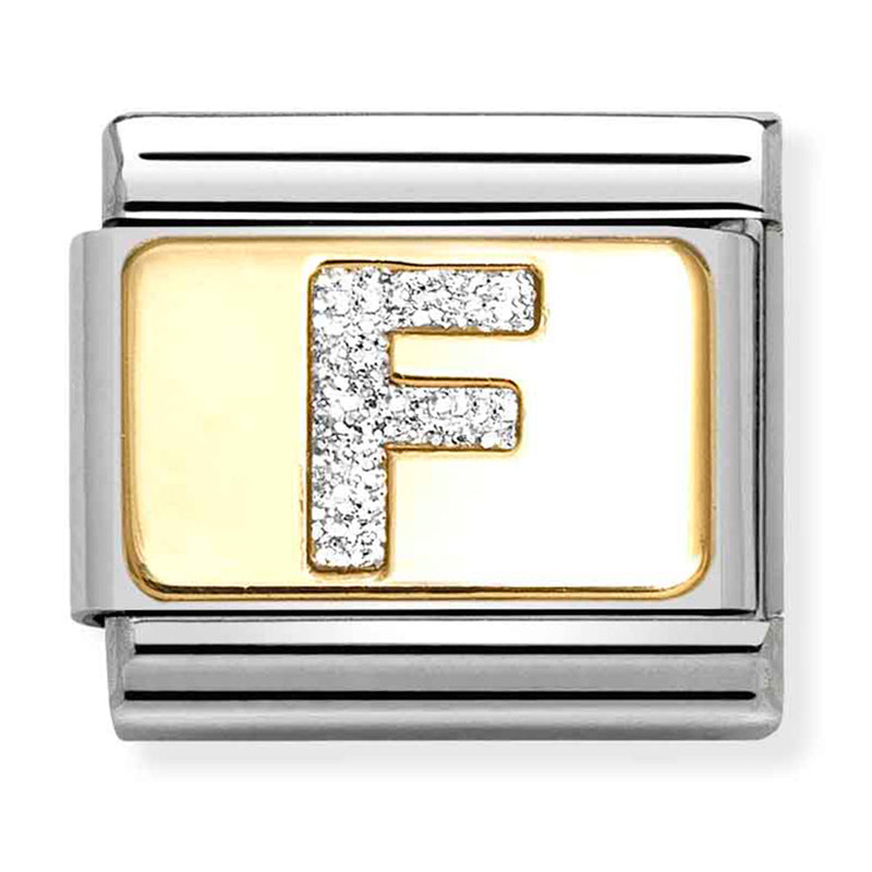 Glitter Gold - Letter F Charm