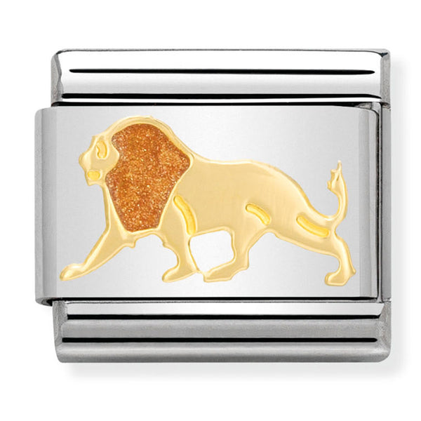 Animal - Lion with Enamel Gold Charm