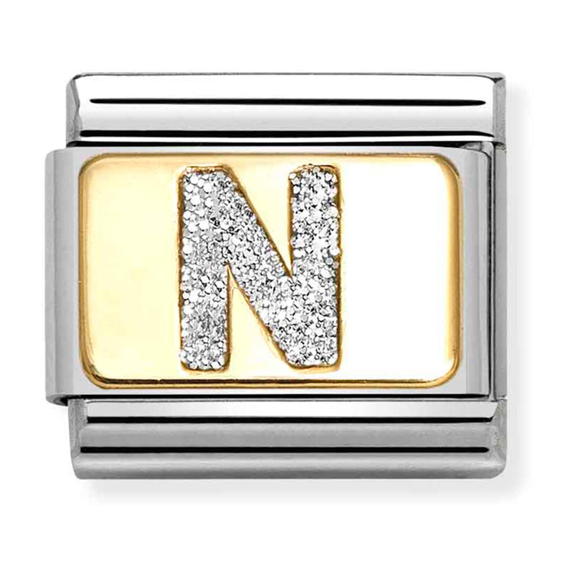 Glitter Gold - Letter N Charm