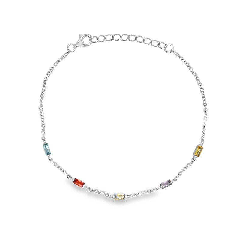 My Little Angel: Maddie Multi Coloured CZ Bracelet Silver
