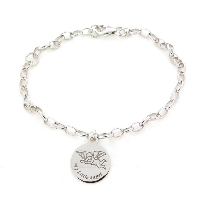 My Little Angel :  Byron Belcher Bracelet with MLA Cherub Charm Silver