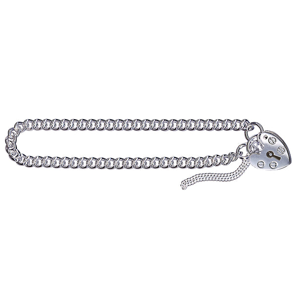 S/S Round Curb 13mm Padlock Bracelet