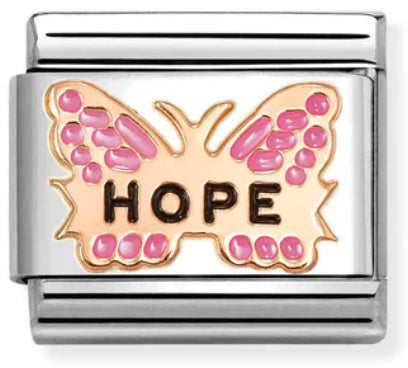 Symbols - Fuchsia ‘Hope’ Butterfly Rosegold Charm