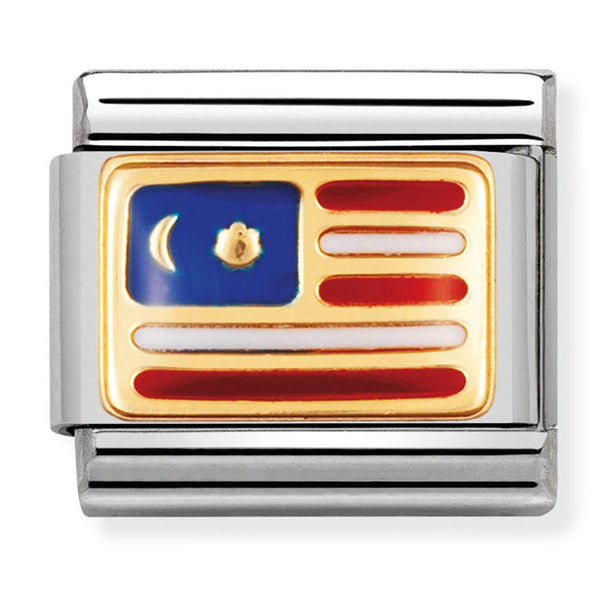 Asia Flag - Malaysia Gold Charm