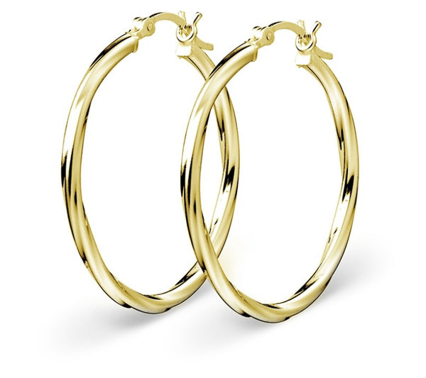 Earring - Gold Twisted Hoop Earring - 2 Sizes