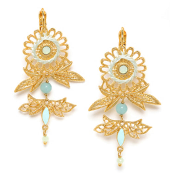 CASSIOPEE French Hooks Amazonite Dangles Earrings