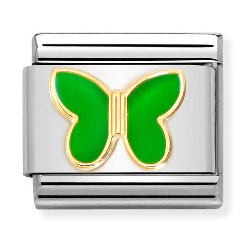Animals - Green Butterfly Gold Charm
