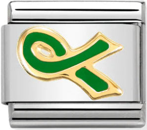 Ribbon - Green Mental Health Symbol Gold Charm