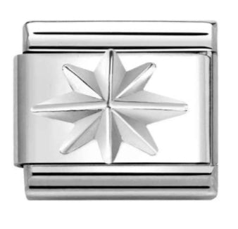 Symbol - Wind Rose Silver Charm