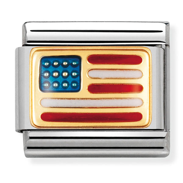 America Flag - United States of America Gold Charm