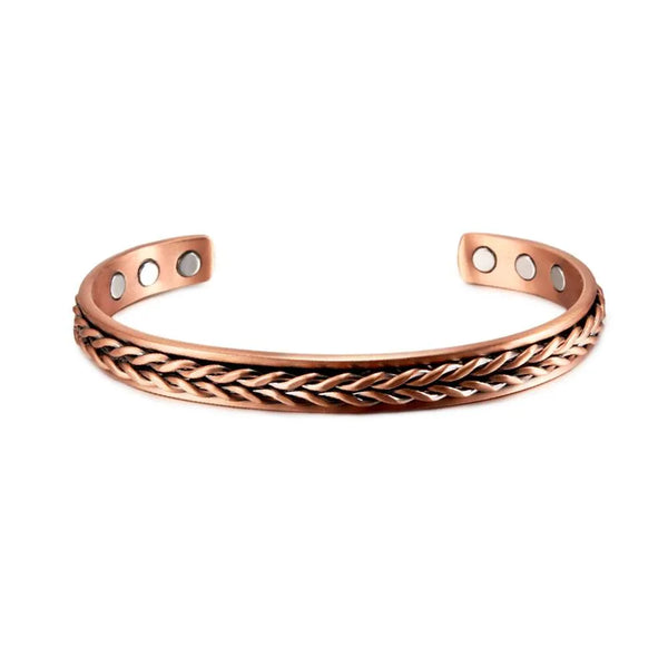 Equilibrium - Cooper Herringbone Detailing Bangle