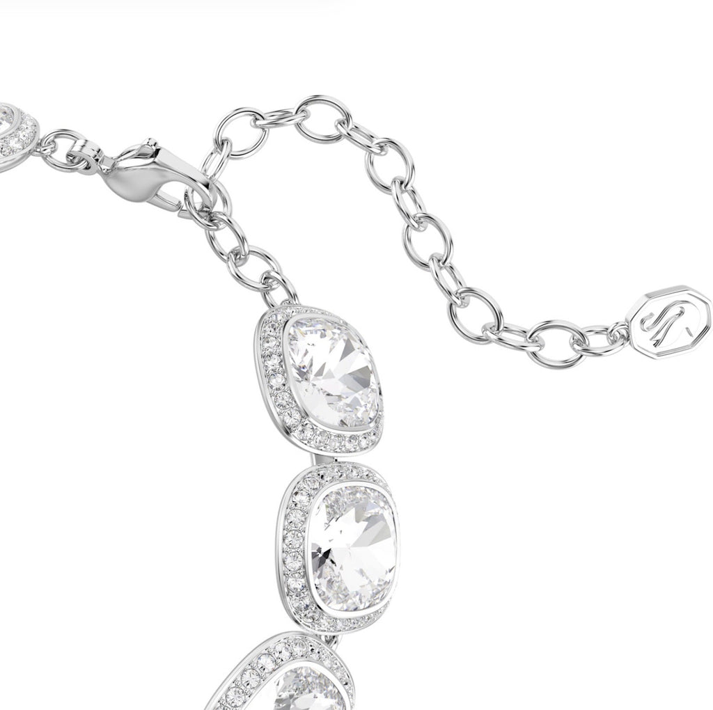 Una Angelic: White Cushion Cut Crystals Silver Bracelet