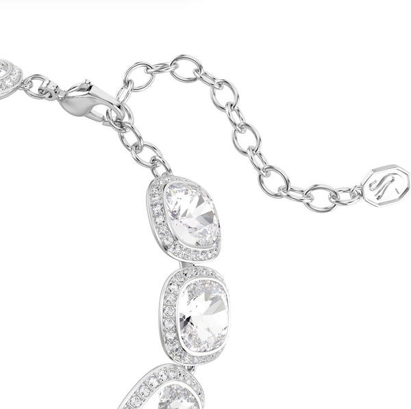 Una Angelic: White Cushion Cut Crystals Silver Bracelet
