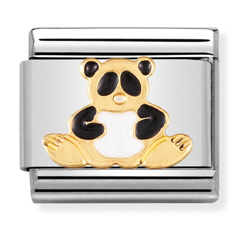 Animals - Panda White and Black Gold Charm