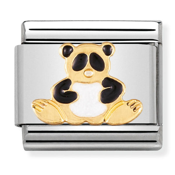 Animals - Panda White and Black Gold Charm