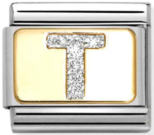 Glitter Gold - Letter T Charm