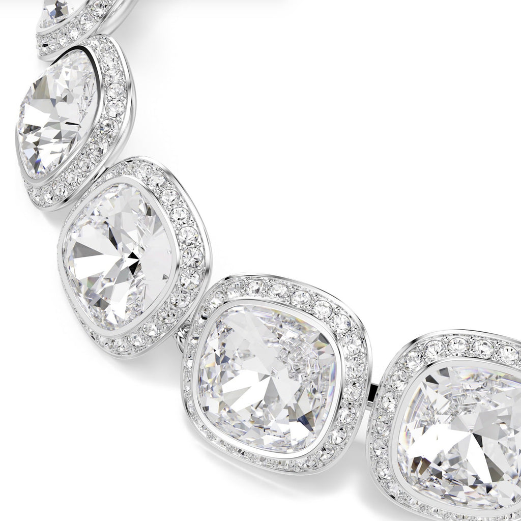 Una Angelic: White Cushion Cut Crystals Silver Bracelet