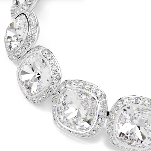 Una Angelic: White Cushion Cut Crystals Silver Bracelet