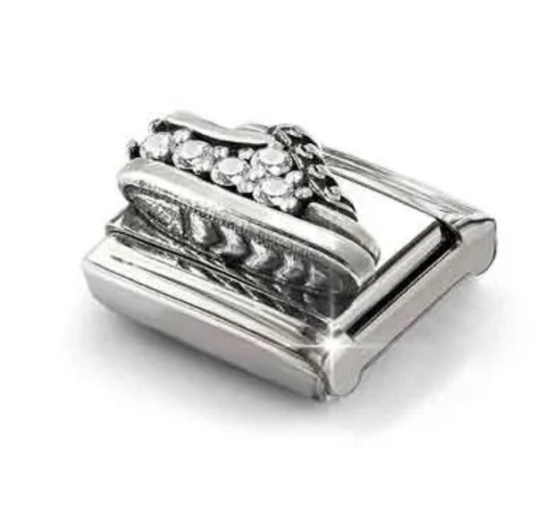 Sports - Sneaker with White CZ Oxidised Silver Charm
