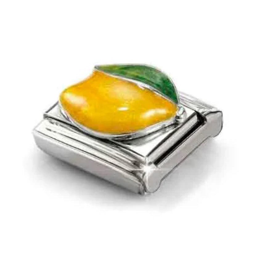 Fruit - Lemon Enamel Silver Charm