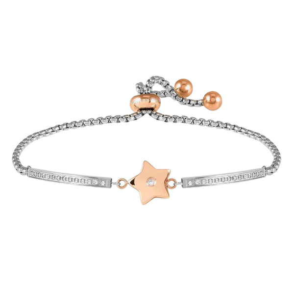 Milleluci Refined Rosegold Star with CZ Stainless Steel Bracelet