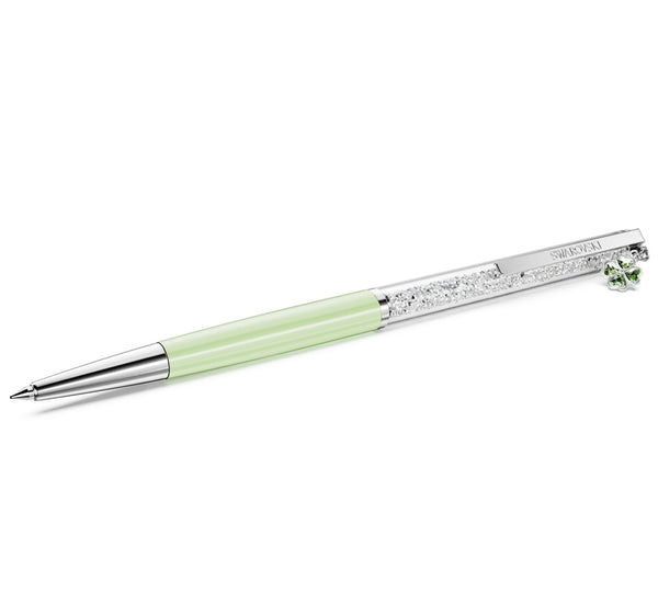 Crystalline Ballpoint Pen - Green Clover Silver/Green Pen