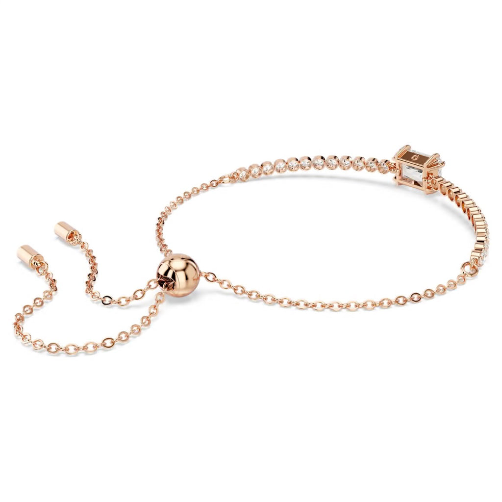Matrix: White Mixed Cuts Rosegold Tennis Bracelet
