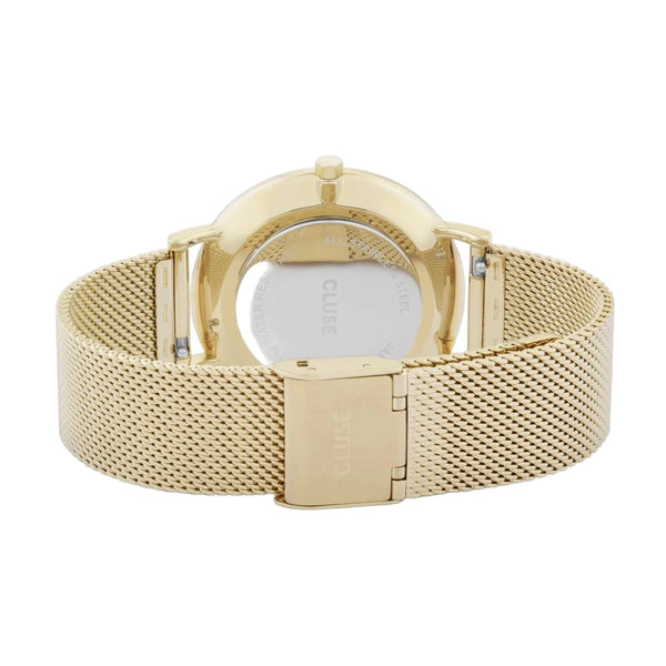 Boho Chic: Black/Gold Mesh Watch