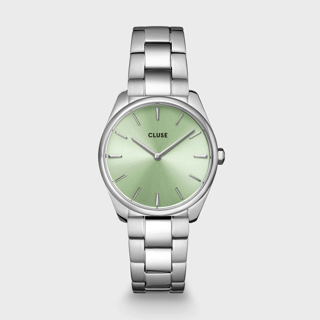 Feroce Petite Green/Silver Link Watch