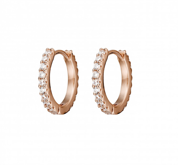 Earring - Rosegold Plated & CZ Detailing Hoop