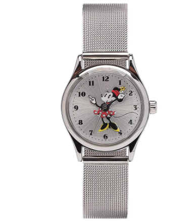 Disney Petite Minnie Mouse Silver Mesh Strap Watch